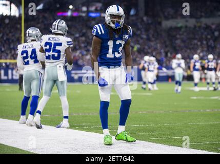 January 8, 2023 : Dallas Cowboys wide receiver T.Y. Hilton (16) jumps to  catch the pas during the game against the Washington Commanders in  Landover, MD. Photographer: Cory Royster (Credit Image: Â©