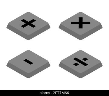 Calculator icon isolated on white background. Keyboard with calculator signs. Vector illustration Stock Vector