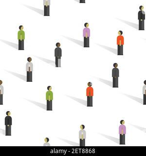 Seamless pattern with different Businessman,simple human characters,flat vector illustration Stock Vector