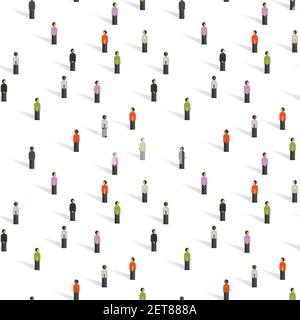 Seamless pattern with different Businessman,simple human characters,flat vector illustration Stock Vector