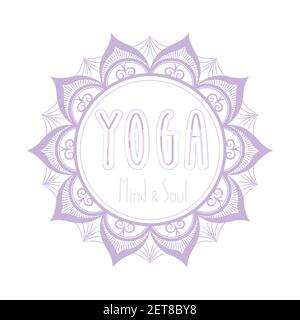 Mandala with text -yoga,isolated on white background,vector illustration Stock Vector
