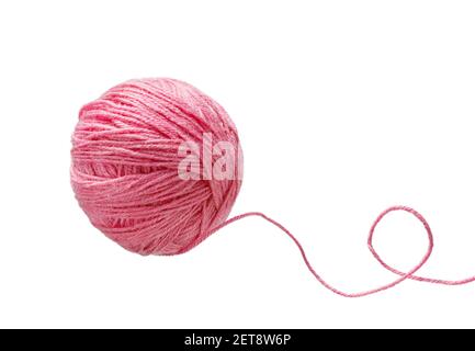 Ball of yarn isolated on white background. Woolen skeins of thread. Stock Photo