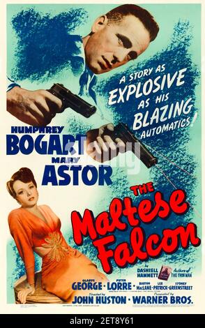 THE MALTESE FALCON 1941 Warner Bros film with Mary Astor and Humphrey Bogart Stock Photo