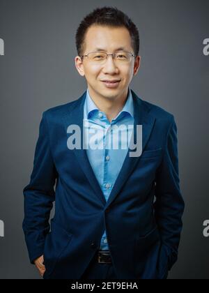 --FILE--Zhang Yiming, founder and CEO of tech company Bytedance, owner of Chinese personalized news aggregator Jinri Toutiao and short video platform TikTok (Douyin), poses for a portrait in Beijing, China, 29 January 2018. ByteDance founder and CEO Zhang Yiming ranks the 10th on 2019 Forbes China Rich List. (Photo by Stringer - Imaginechina/Sipa USA)