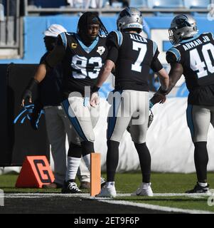 Carolina Panthers' Gerald McCoy (93) runs a drill during practice at the  NFL football team's training camp in Spartanburg, S.C., Monday, July 29,  2019. (AP Photo/Chuck Burton Stock Photo - Alamy