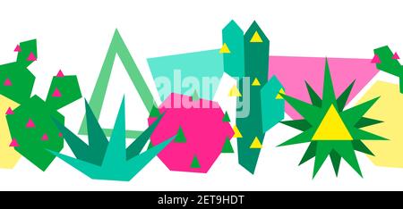 Seamless pattern with cacti and succulents. Stock Vector