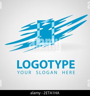 Abstract rectangle company vector logo icon. Gallery logo template design. Splash paint style, multipurpose art corporation logo template. Art Stock Vector