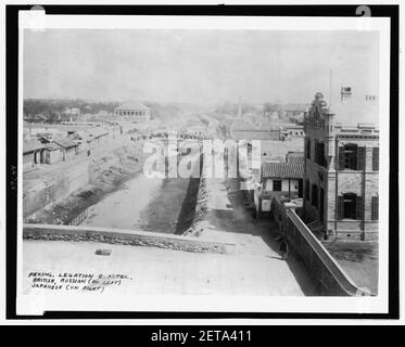 Peking. Legation quarter, British, Russian (on left), Japanese (on right) Stock Photo