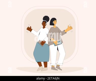 Social media networking app. Audio chat. Talking with friends with voice and phone. Online conference with different people. Vector illustrator. Stock Vector