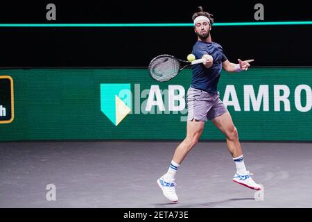 ROTTERDAM, THE NETHERLANDS - MARCH 1: Nikoloz Basilashvili of Georgia during the 48e ABN AMRO World Tennis Tournament at Rotterdam Ahoy on March 1, 20 Stock Photo