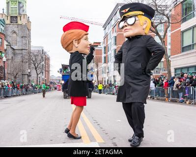 Members of the Dropkick Murphys riding in a classic Buick Convertible  during the 2016 South Boston St. Patrick's Day Parade Stock Photo - Alamy