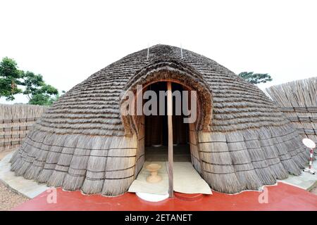 Traditional royal Rwandan hut at the ethnographic museum in Huye, Rwanda. Stock Photo