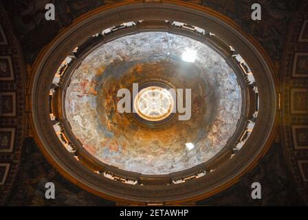 St. Peter's Basilica, view of the dome from the inside, Vatican City, Rome Stock Photo