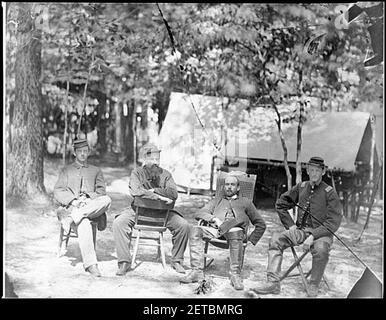 Petersburg, Va. Officers of the 1st Massachusetts Cavalry at Army of the Potomac headquarters Stock Photo