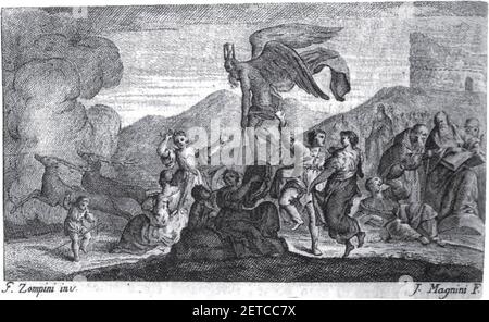 Petrarch-triumph-zompini-5-time. Stock Photo