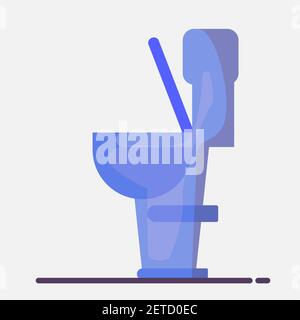 toilet bowl vector illustration in flat style Stock Vector