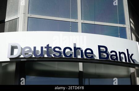 BERLIN, GERMANY - Jan 17, 2021: BERLIN, GERMANY July 30, 2020. The logo sign of the Deutsche Bank.