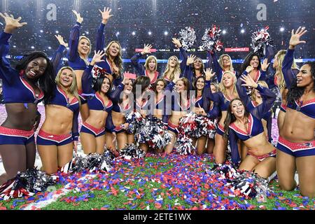 New England Patriots cheerleaders celebrate, during the second