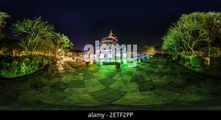 360 degree panoramic view of Lookout Tower (大埔海濱公園回歸塔), Tai Po Waterfront Park, HK