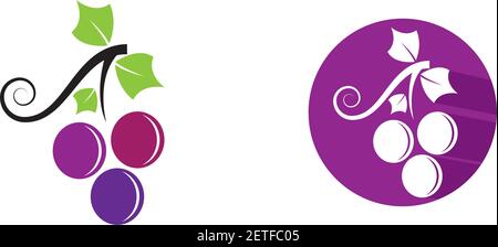 Grape logo template vector icon illustration design Stock Vector