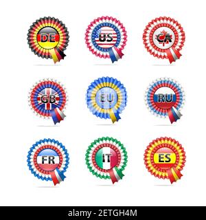 Set of national flags Stock Vector