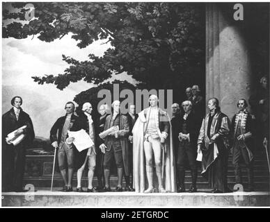 Photograph of the Center Section of the Mural, The Constitution, by Barry Faulkner, 10-27-1936 (14059505380). Stock Photo