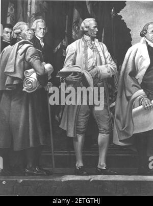 Photograph of the Left Section of the Mural, The Constitution, by Barry Faulkner, 10-27-1936 (14246112045). Stock Photo