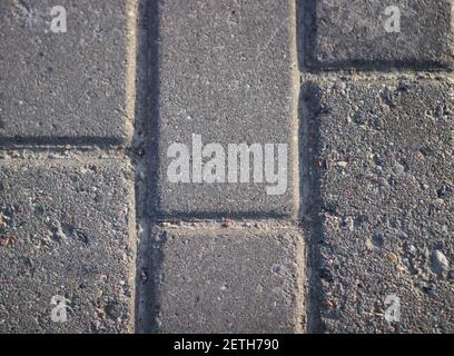 Grey brick paving slabs on the street Stock Photo