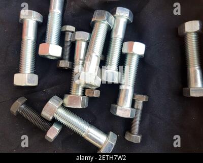 The bolts for tightening of flanged joints Stock Photo