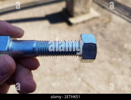 The bolts for tightening of flanged joints Stock Photo