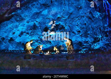 The statue in the salt mine, Zipaquira, Colombia, South America Stock Photo