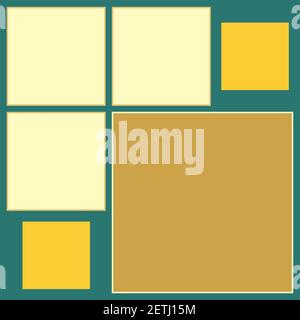 An abstract blank square block layout background image. Stock Vector