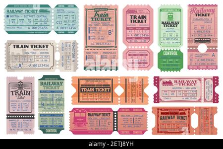 Train ticket template. Railway transport pass layout Stock Vector Image ...