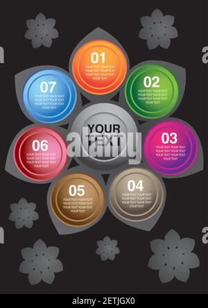 Colorful Circle Layout with own area for copy. Vector illustration layout. Stock Vector
