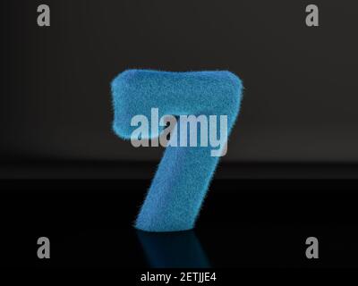 Fur Number 7 Fur number Seven on a black background. 3d illustration Stock Photo - Alamy