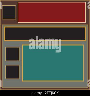 An abstract blank text box layout background image. Stock Vector