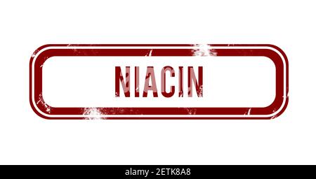 Niacin - red grunge button, stamp Stock Photo