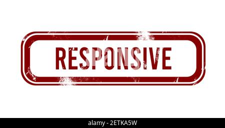 Responsive - red grunge button, stamp Stock Photo