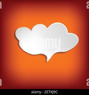 Vector comic speech bubble on color background. Isolated colorful banner, empty paper shape. Cartoon flat illustration for chat. Template frame. Hand Stock Vector
