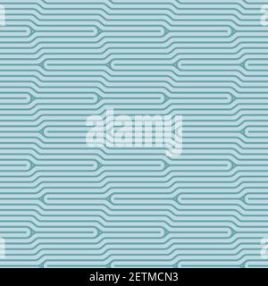 A retro seamless pattern with green geometric motifs. Stock Vector