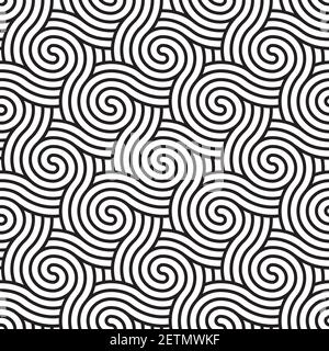 A retro seamless pattern with black and white geometric motifs. Stock Vector