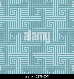A retro seamless pattern with green geometric motifs. Stock Vector