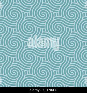A retro seamless pattern with green geometric motifs. Stock Vector