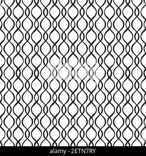 A retro seamless pattern with black and white geometric motifs. Stock Vector