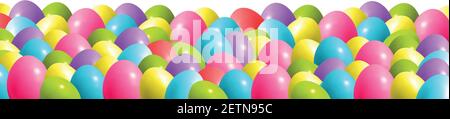 Abstract illustration of many multi-colored eggs on a white background - illustration Stock Vector