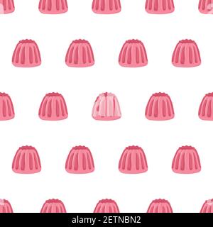 Cartoon seamless pattern for fabric design with pink jelly. Colorful background. Stock Vector