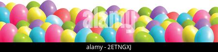 Abstract illustration of many multi-colored eggs on a white background - illustration Stock Vector