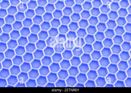 abstract blue honeycomb close-up unobtrusive photo background. Stock Photo