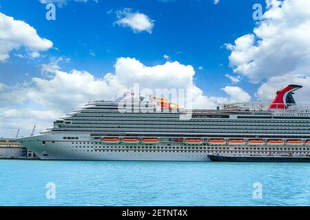 Carnival Vista Cruise Ship in Miami, Florida, USA