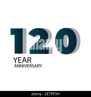 120 Year Anniversary Vector Template Design Illustration Blue Elegant White Background Stock Vector